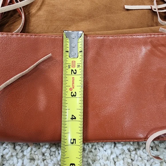 NWOT Leopard Fringe Faux Suede Shoulder Hobo Handbag - Picture 5 of 7